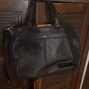 Botkier Black Leather Satchel with Gold Accent